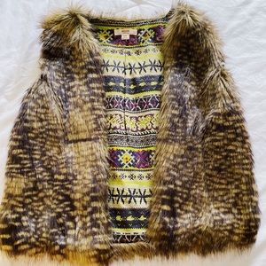 Mossimo Supply Co. Brown Faux Fur Vest